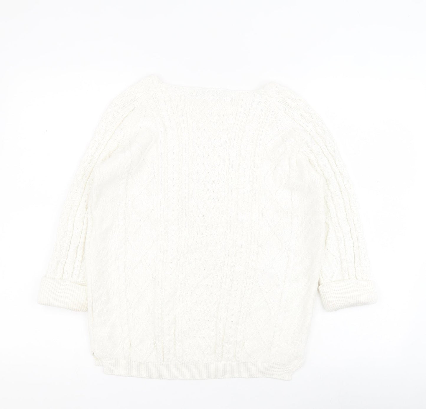 Womens UK Size M Tru Collection White Pullover Jumper