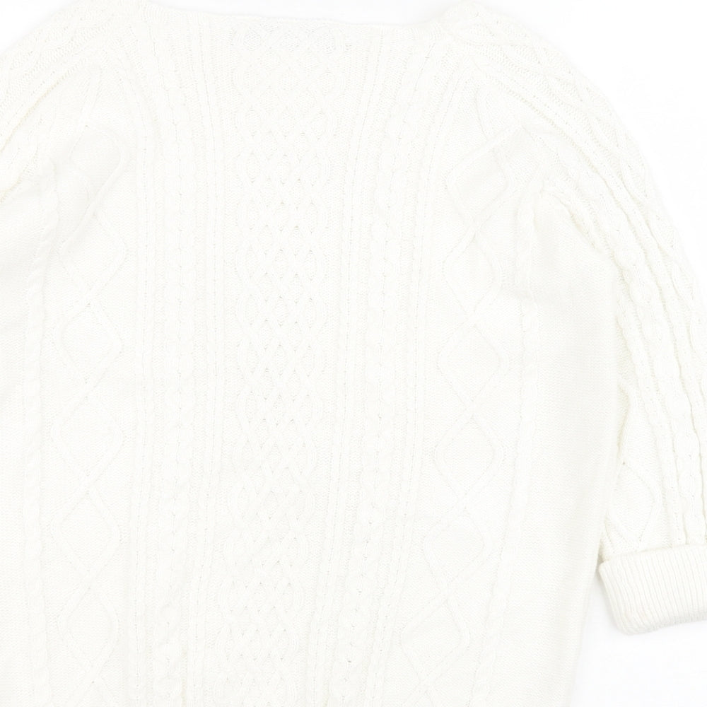 Womens UK Size M Tru Collection White Pullover Jumper