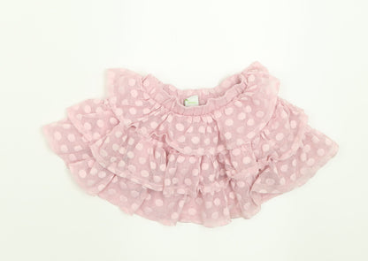 George Girls Pink Polka Dot Polyester A-Line Skirt Size 9-12 Months  Pull On