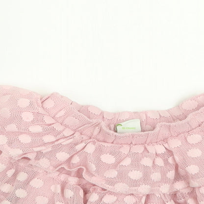 George Girls Pink Polka Dot Polyester A-Line Skirt Size 9-12 Months  Pull On