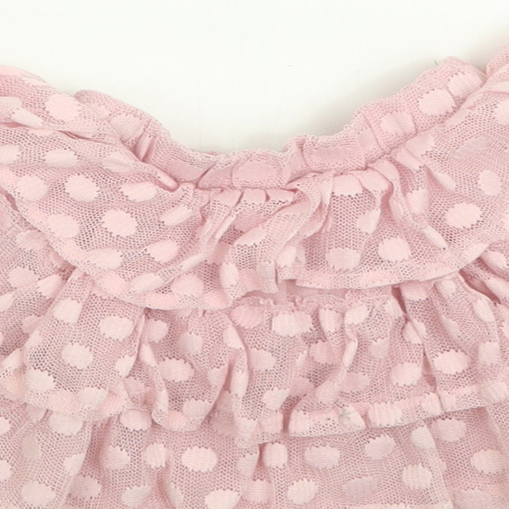 George Girls Pink Polka Dot Polyester A-Line Skirt Size 9-12 Months  Pull On