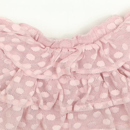 George Girls Pink Polka Dot Polyester A-Line Skirt Size 9-12 Months  Pull On