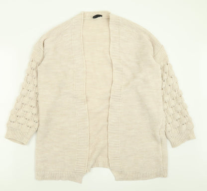 Rebellious Womens Ivory V-Neck  Acrylic Cardigan Jumper Size M