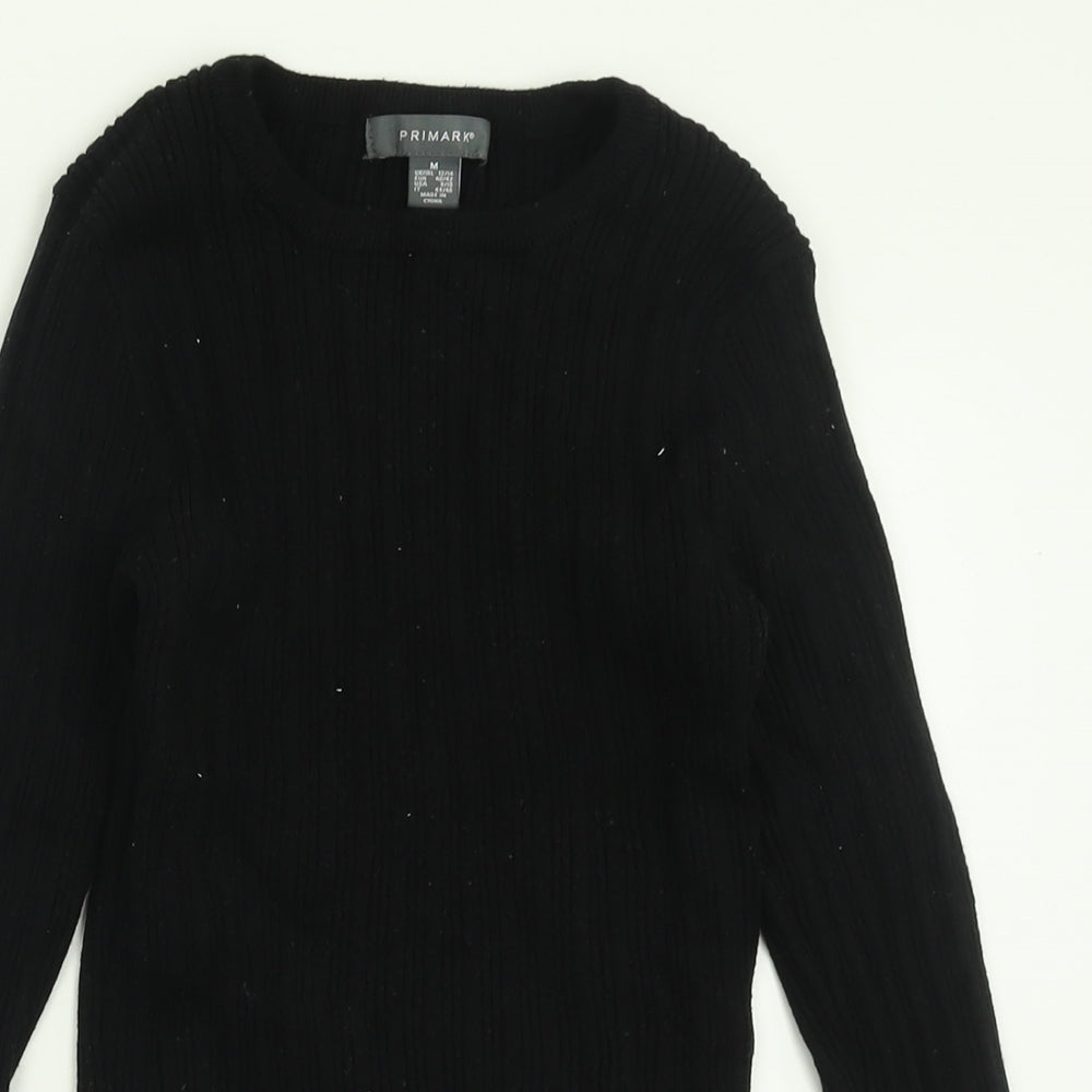 Primark Womens Black Crew Neck  Viscose Pullover Jumper Size M