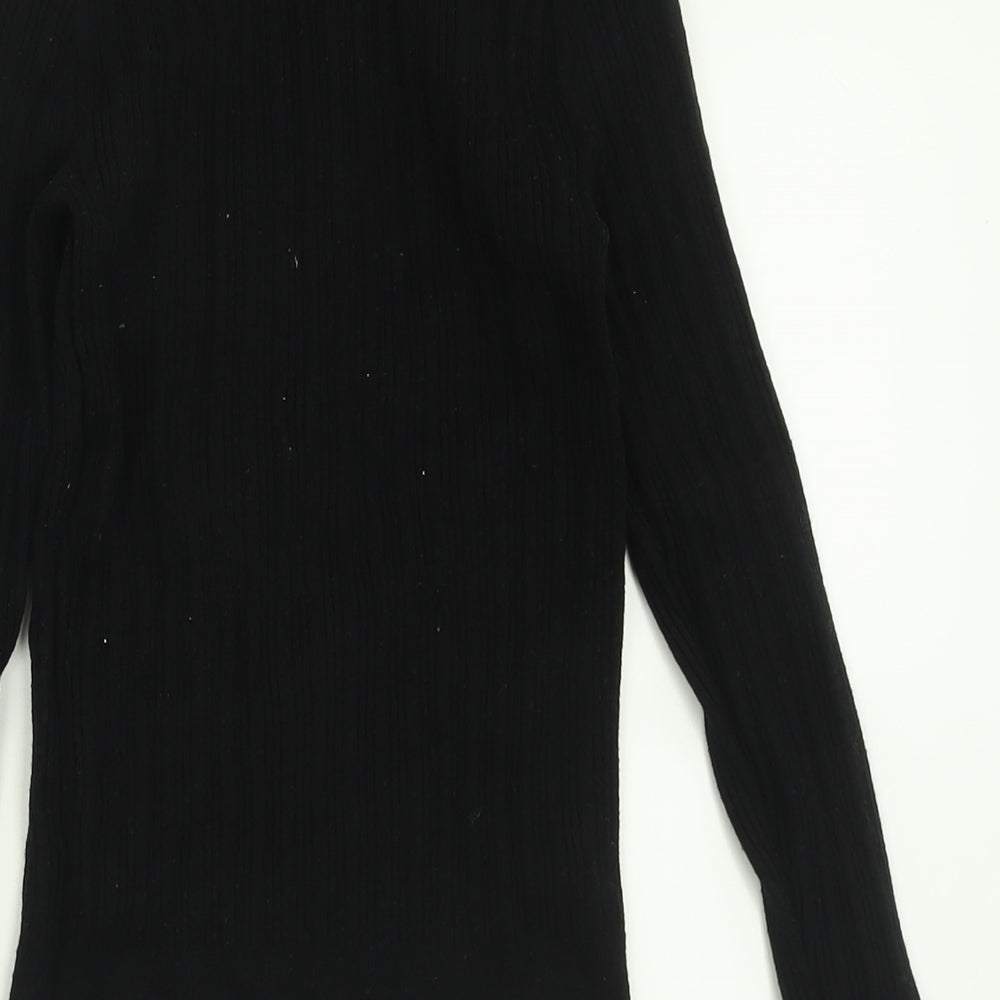 Primark Womens Black Crew Neck  Viscose Pullover Jumper Size M