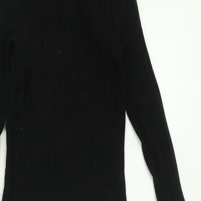 Primark Womens Black Crew Neck  Viscose Pullover Jumper Size M