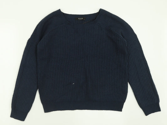 Womens UK Size M VILA Blue Pullover Jumper