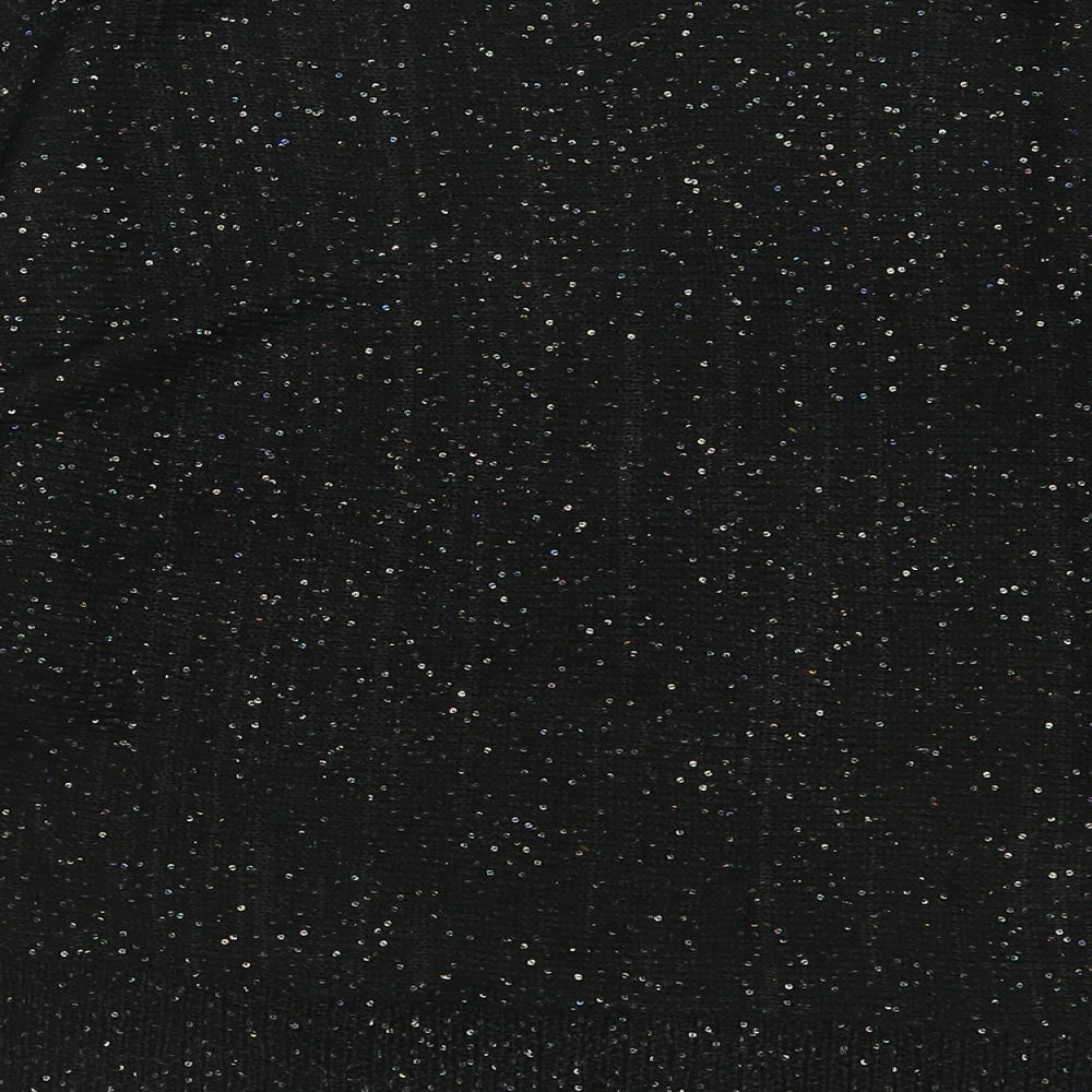 George Womens Black Crew Neck  Polyester Pullover Jumper Size S