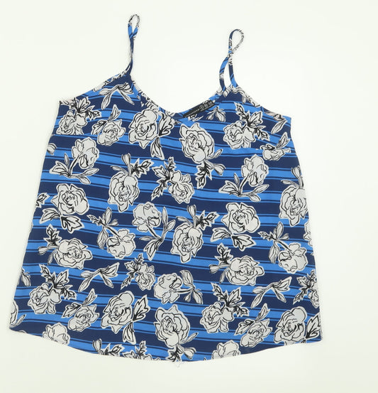 Womens UK Size 8 Atmosphere Blue Basic Tank