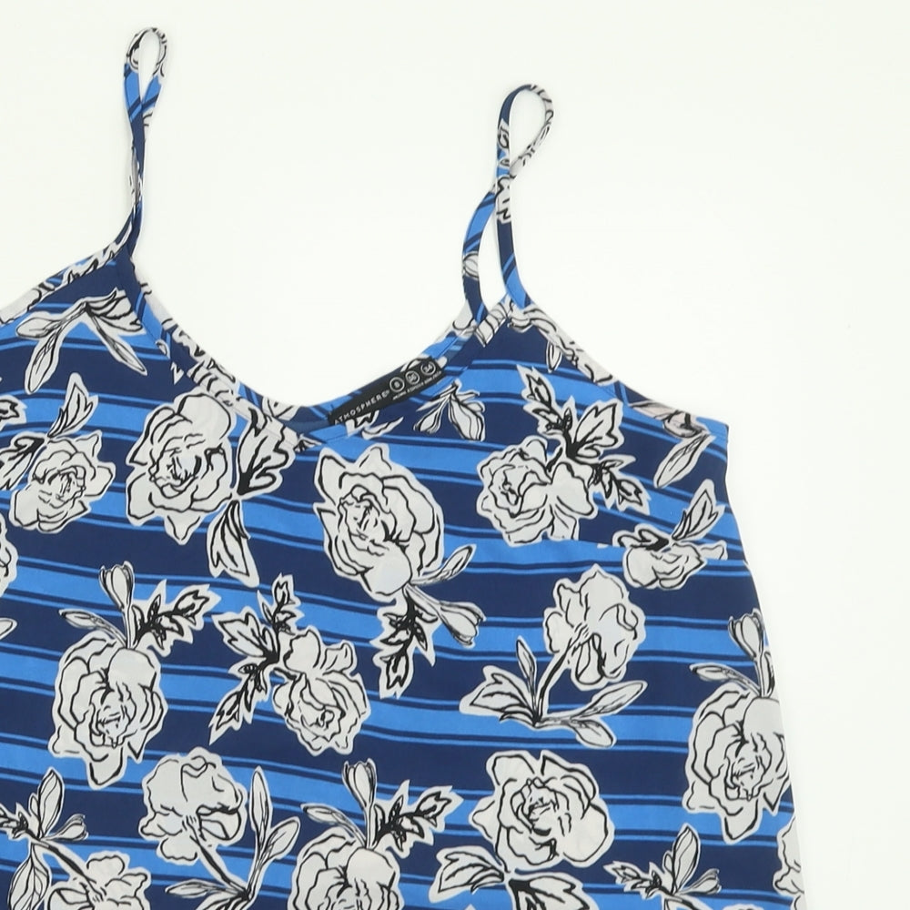 Womens UK Size 8 Atmosphere Blue Basic Tank