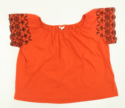 Womens UK Size L H&M Orange Basic T-Shirt
