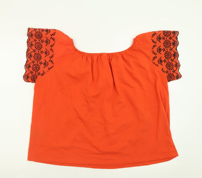 Womens UK Size L H&M Orange Basic T-Shirt