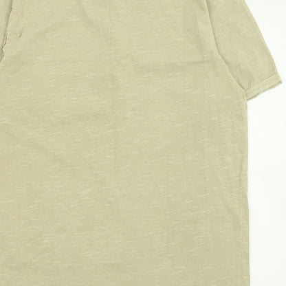 Debenhams Mens Green  Cotton  Polo Size L Collared Button