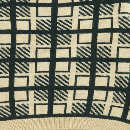 TU Womens Beige Crew Neck Geometric Acrylic Pullover Jumper Size 12