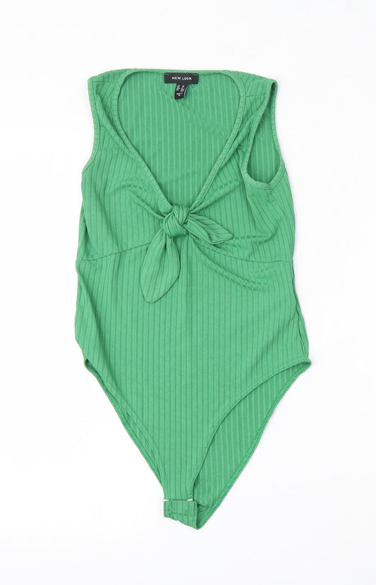 New Look Womens Green  Polyester Bodysuit One-Piece Size 10