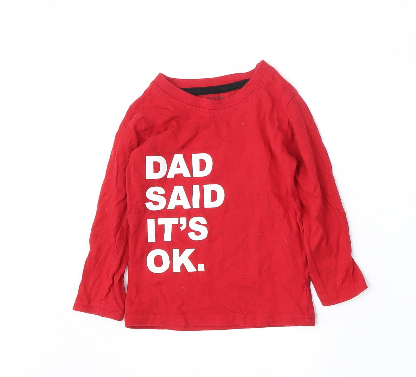 Primark Boys Red  Cotton Basic T-Shirt Size 12-18 Months Round Neck  - Dad said it's ok