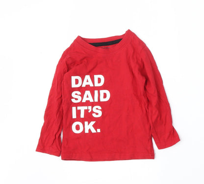 Primark Boys Red  Cotton Basic T-Shirt Size 12-18 Months Round Neck  - Dad said it's ok