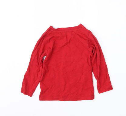Primark Boys Red  Cotton Basic T-Shirt Size 12-18 Months Round Neck  - Dad said it's ok