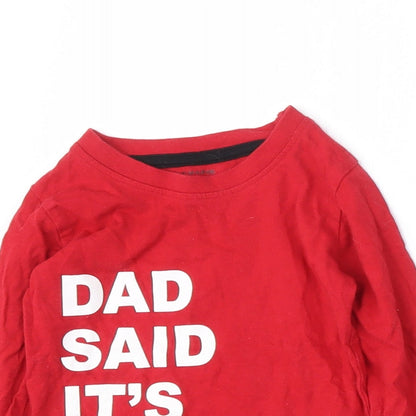 Primark Boys Red  Cotton Basic T-Shirt Size 12-18 Months Round Neck  - Dad said it's ok