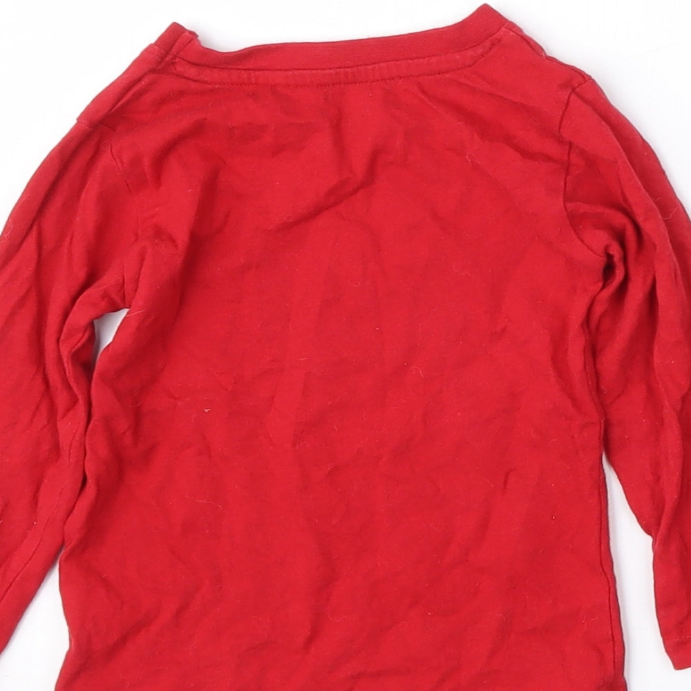 Primark Boys Red  Cotton Basic T-Shirt Size 12-18 Months Round Neck  - Dad said it's ok
