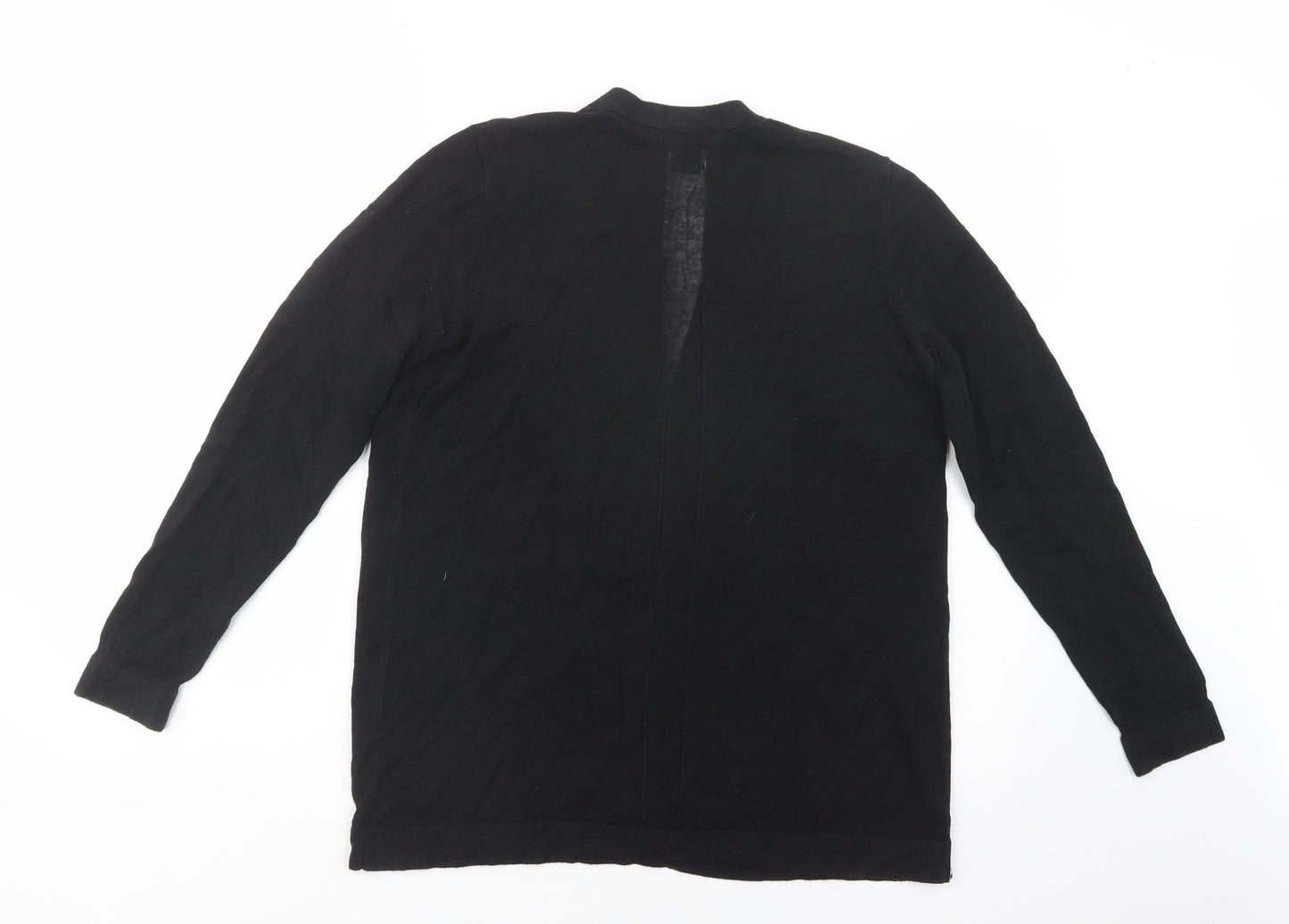 Ann Taylor Womens Black V-Neck  Cotton Cardigan Jumper Size M