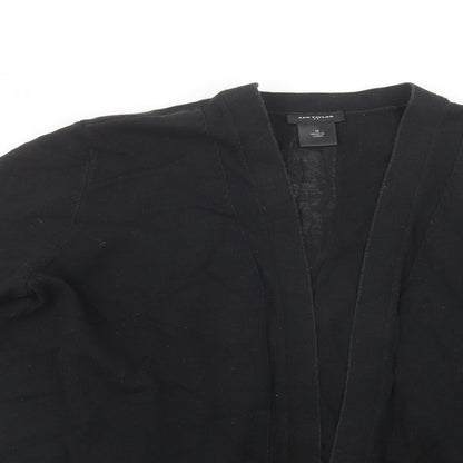 Ann Taylor Womens Black V-Neck  Cotton Cardigan Jumper Size M