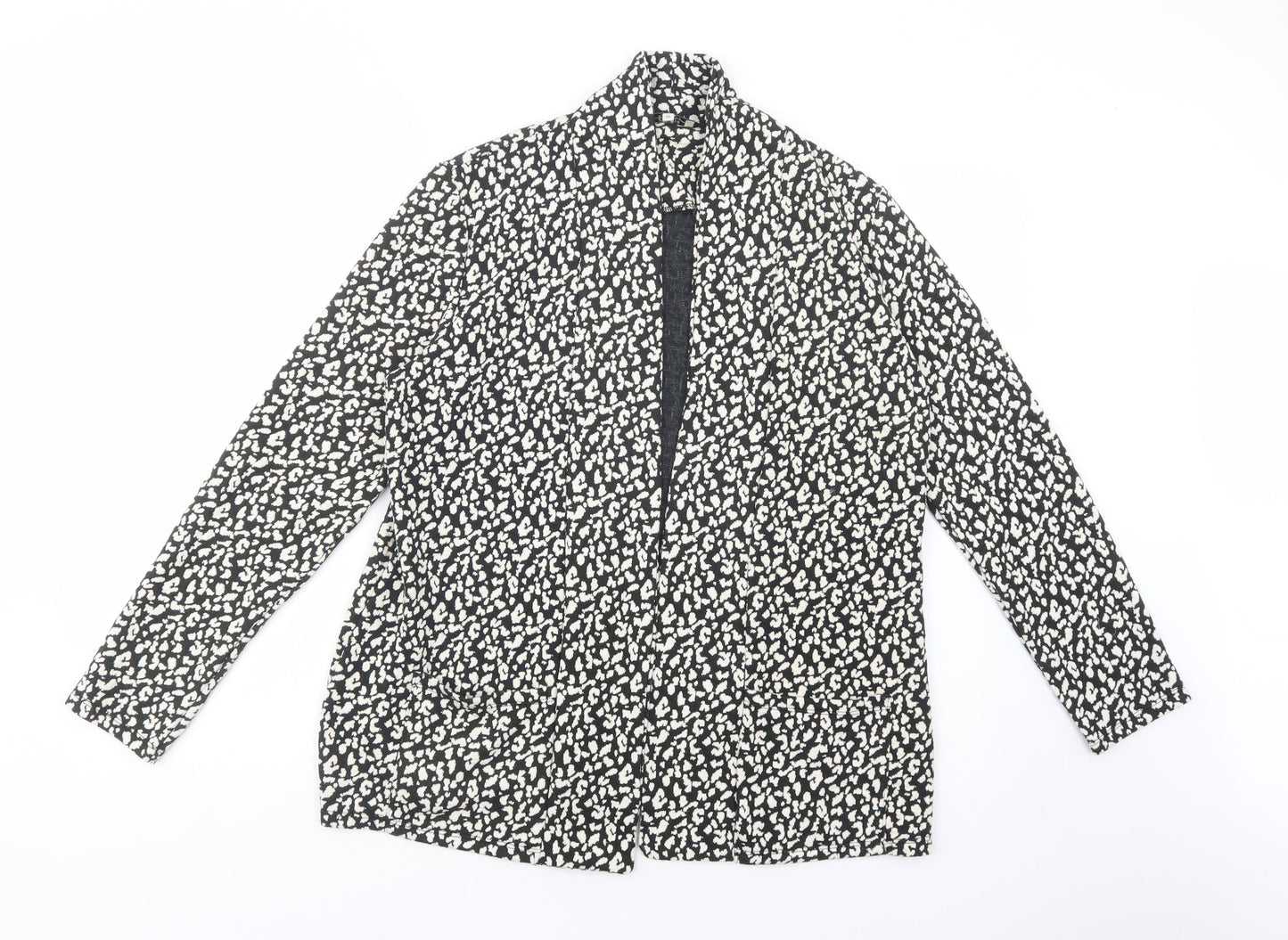 Matalan Womens Black Animal Print  Jacket Blazer Size 16