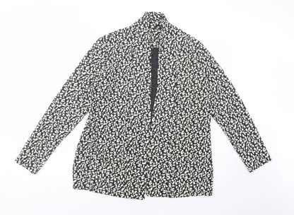 Matalan Womens Black Animal Print  Jacket Blazer Size 16