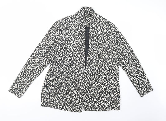 Matalan Womens Black Animal Print  Jacket Blazer Size 16
