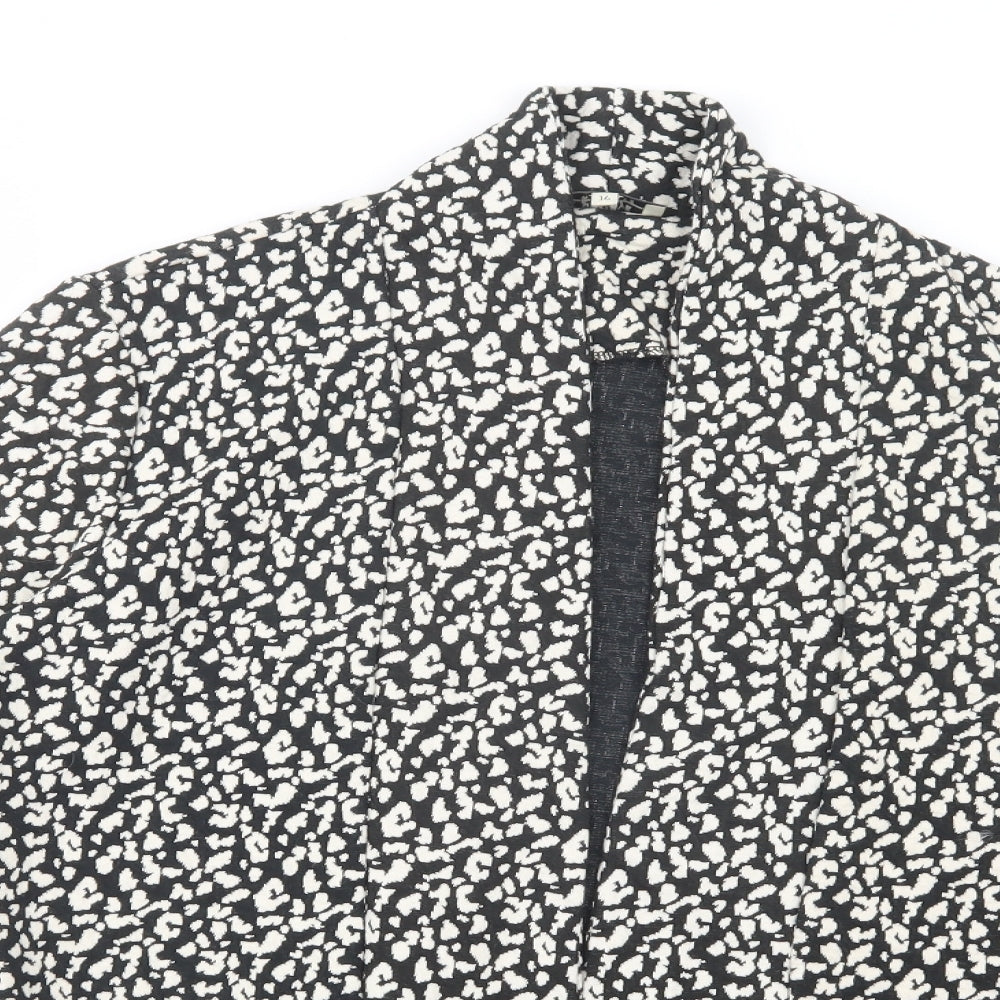 Matalan Womens Black Animal Print  Jacket Blazer Size 16