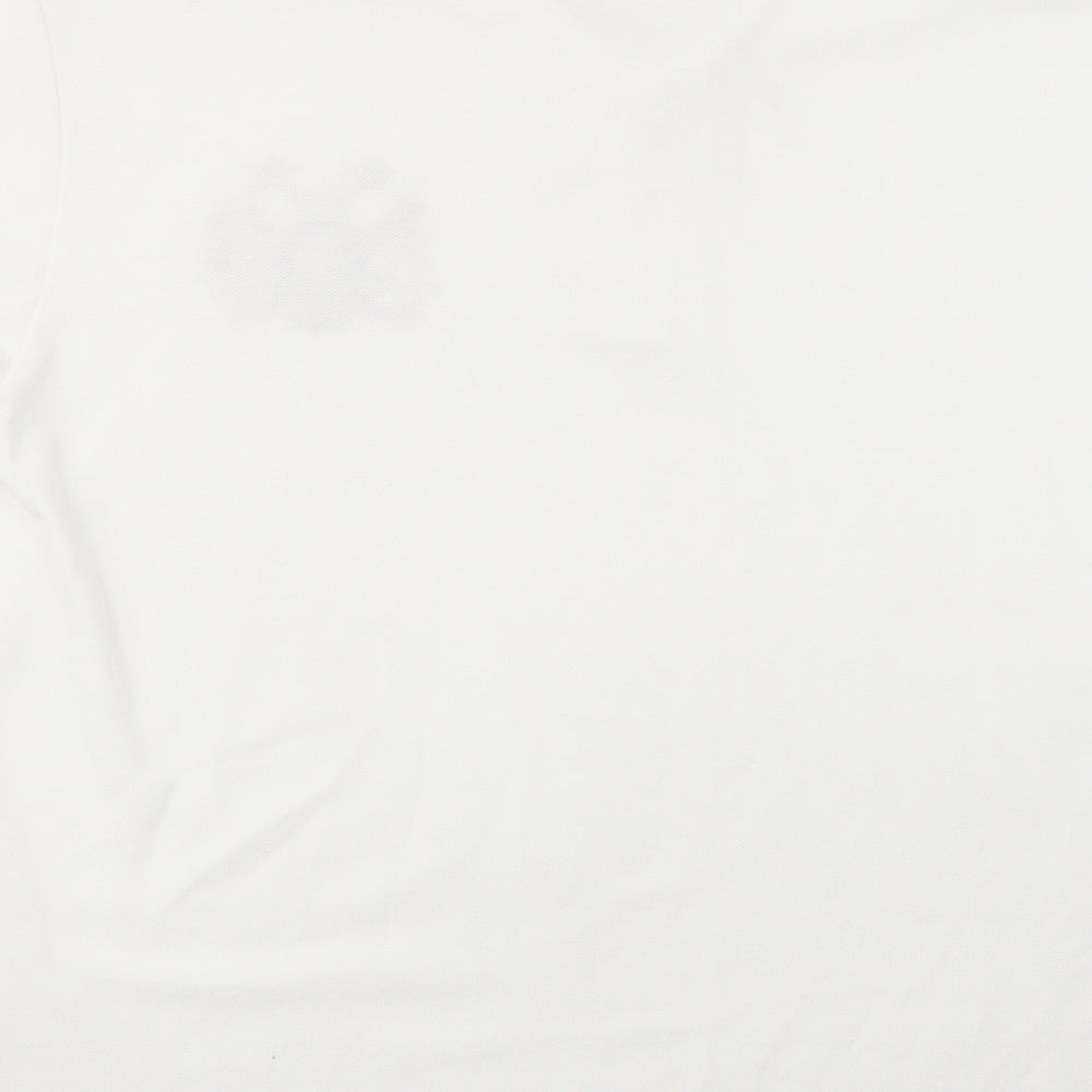 Disley Mens White  Polyester  Polo Size XL Collared Button