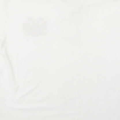 Disley Mens White  Polyester  Polo Size XL Collared Button