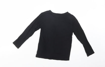 H&M Boys Black  Cotton Pullover T-Shirt Size 4-5 Years Crew Neck Pullover - Lego
