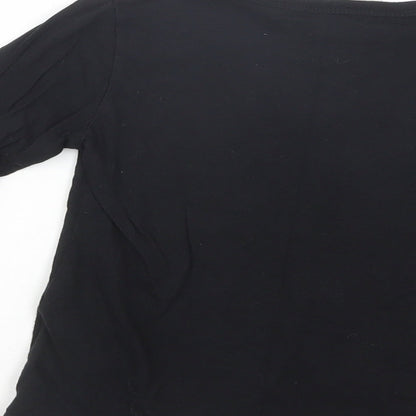 H&M Boys Black  Cotton Pullover T-Shirt Size 4-5 Years Crew Neck Pullover - Lego
