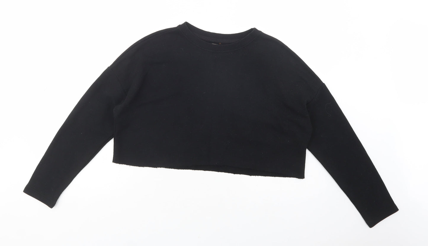 Womens UK Size S Pull & Bear Black Pullover Sweatshirt