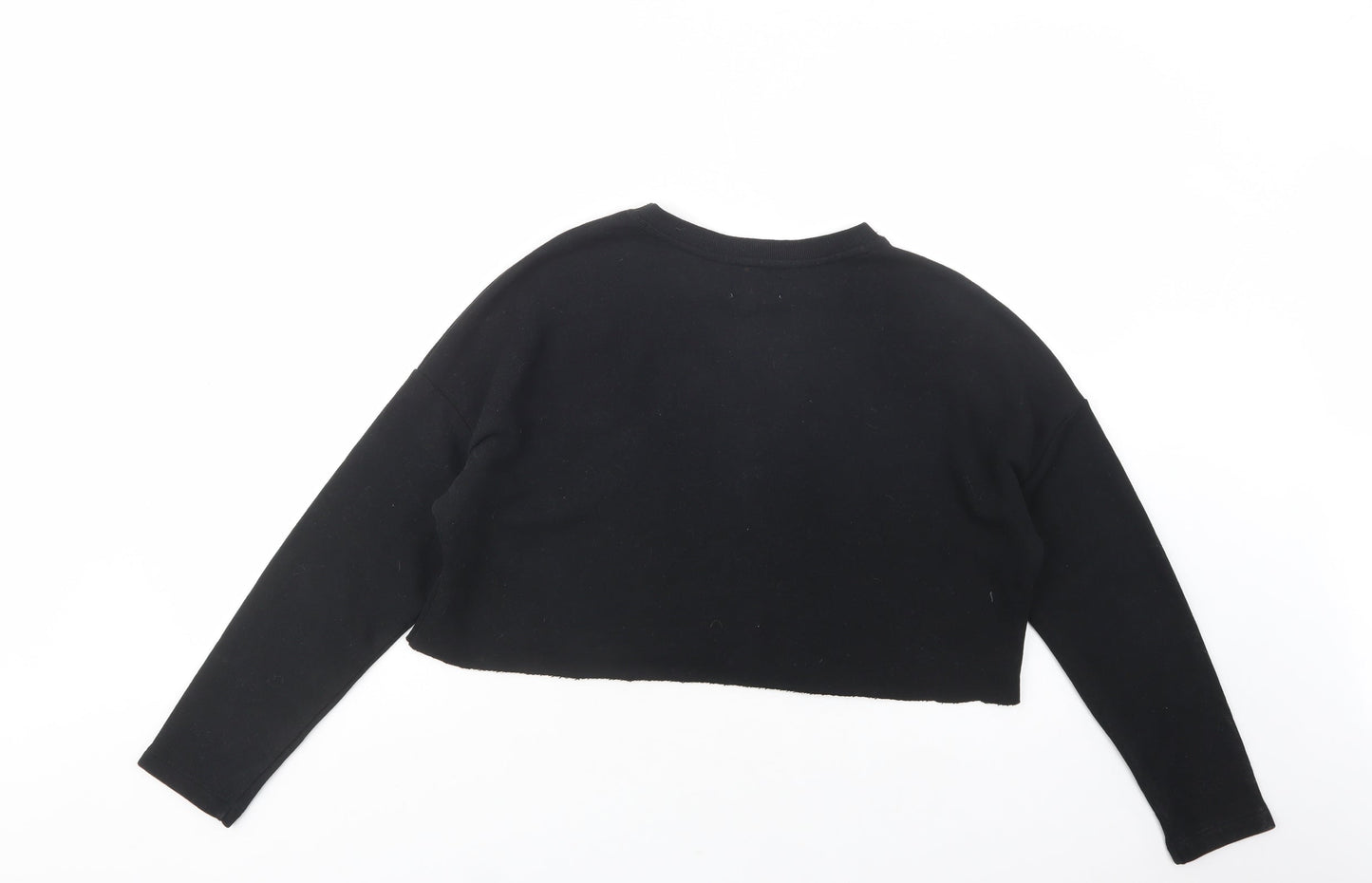 Womens UK Size S Pull & Bear Black Pullover Sweatshirt