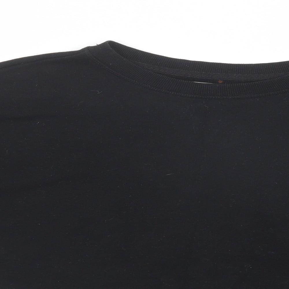 Womens UK Size S Pull & Bear Black Pullover Sweatshirt