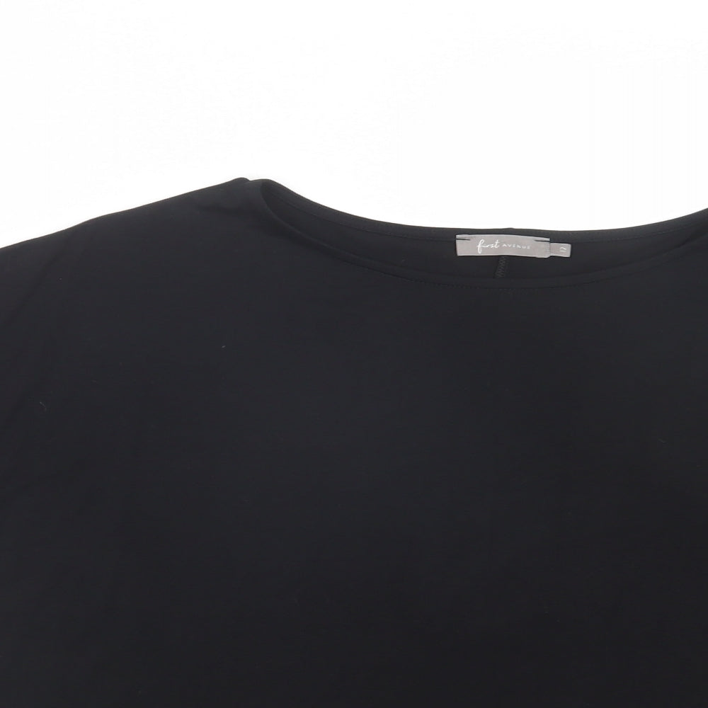 Womens UK Size 12 First Avenue Black Basic Blouse