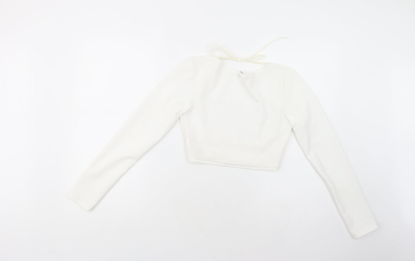 Womens UK Size 6 PRETTYLITTLETHING White Cropped Blouse