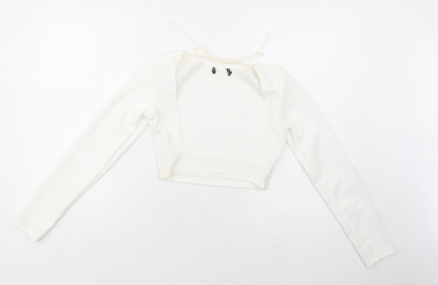 Womens UK Size 6 PRETTYLITTLETHING White Cropped Blouse