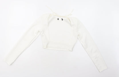 Womens UK Size 6 PRETTYLITTLETHING White Cropped Blouse