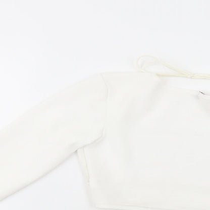 Womens UK Size 6 PRETTYLITTLETHING White Cropped Blouse