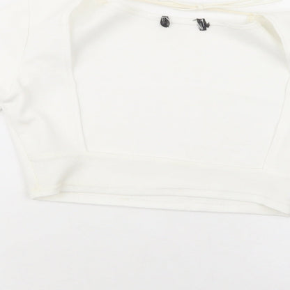 Womens UK Size 6 PRETTYLITTLETHING White Cropped Blouse