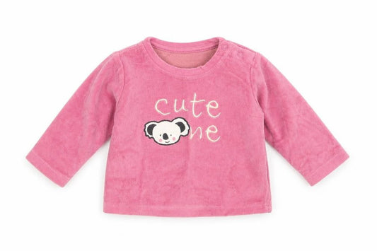 Lupilu Baby Pink  Cotton Pullover Jumper Size 3-6 Months  Snap - Cute