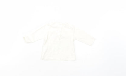 NEXT Baby White  Cotton Basic T-Shirt Size Newborn Crew Neck Snap - Dino