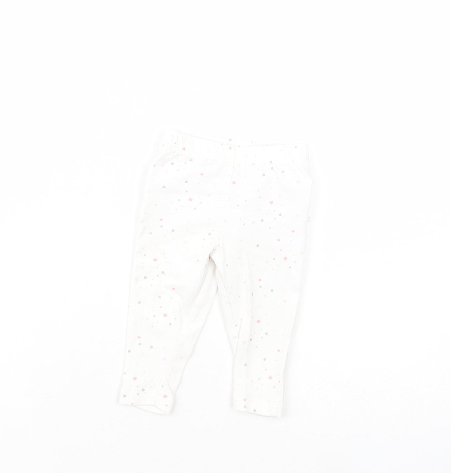 Primark Baby White Geometric Cotton Jogger Leggings Size 3-6 Months