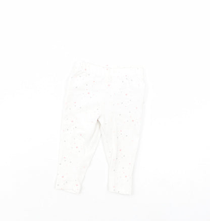 Primark Baby White Geometric Cotton Jogger Leggings Size 3-6 Months