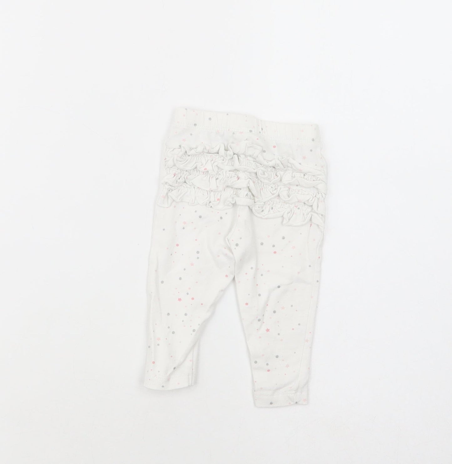 Primark Baby White Geometric Cotton Jogger Leggings Size 3-6 Months