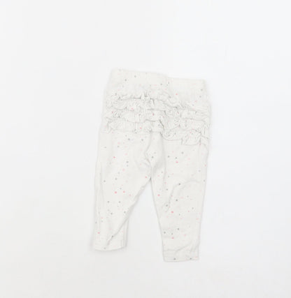 Primark Baby White Geometric Cotton Jogger Leggings Size 3-6 Months