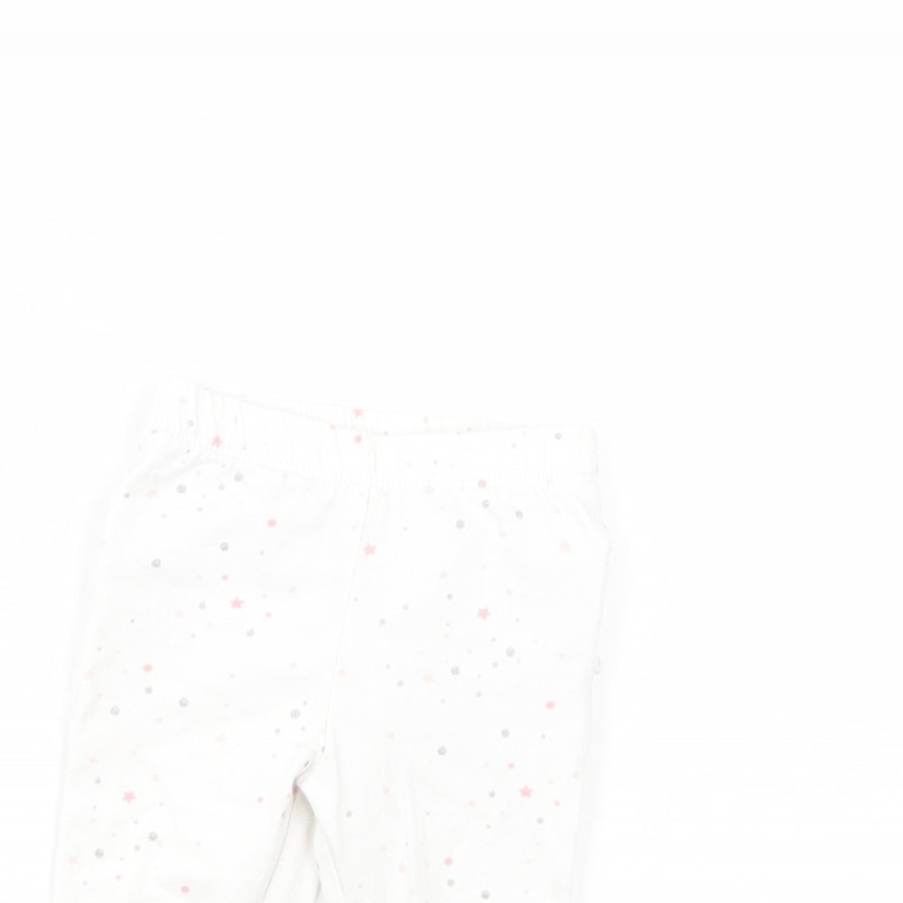 Primark Baby White Geometric Cotton Jogger Leggings Size 3-6 Months